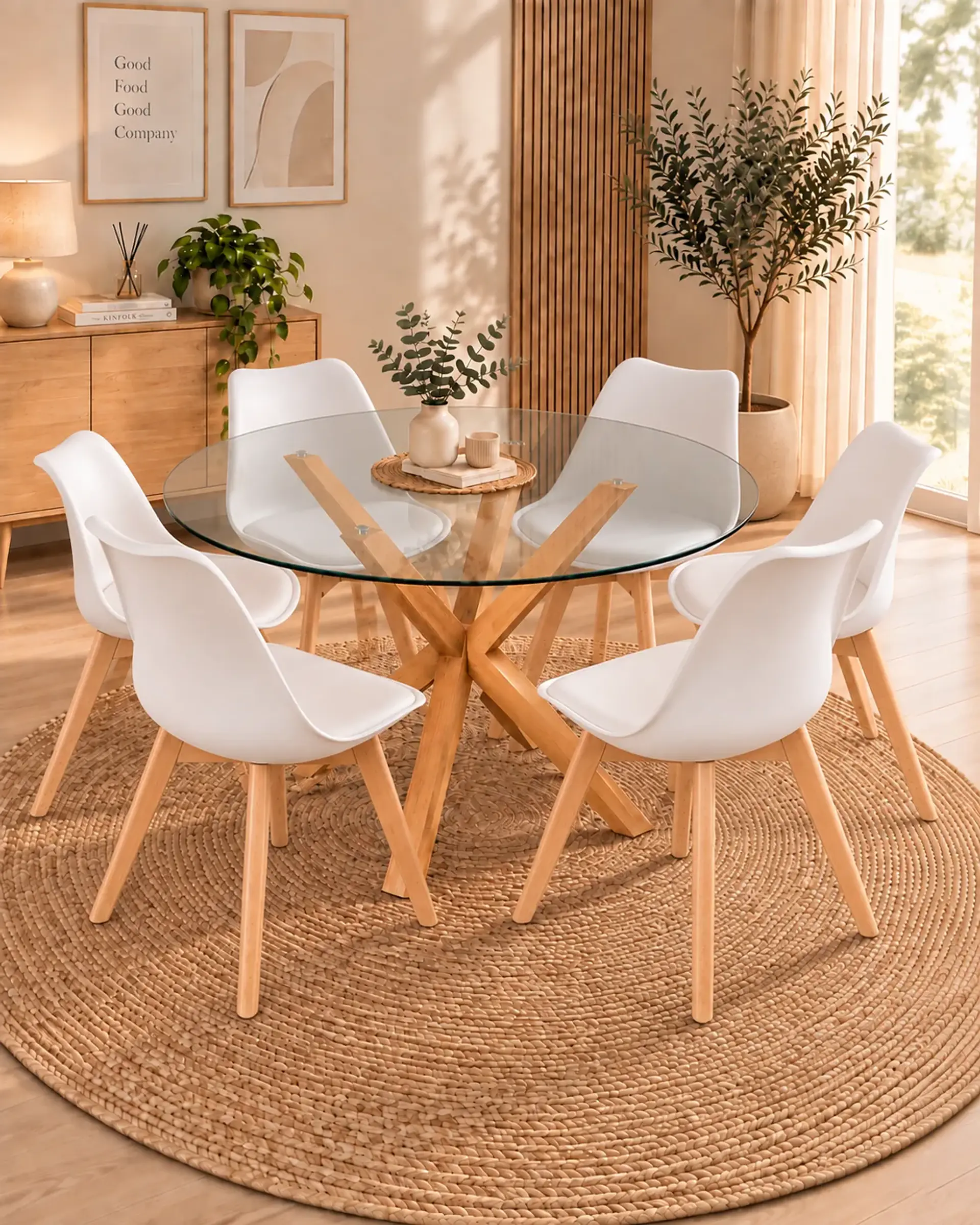Comedor Redondo Madrid con Sillas Tulip 23