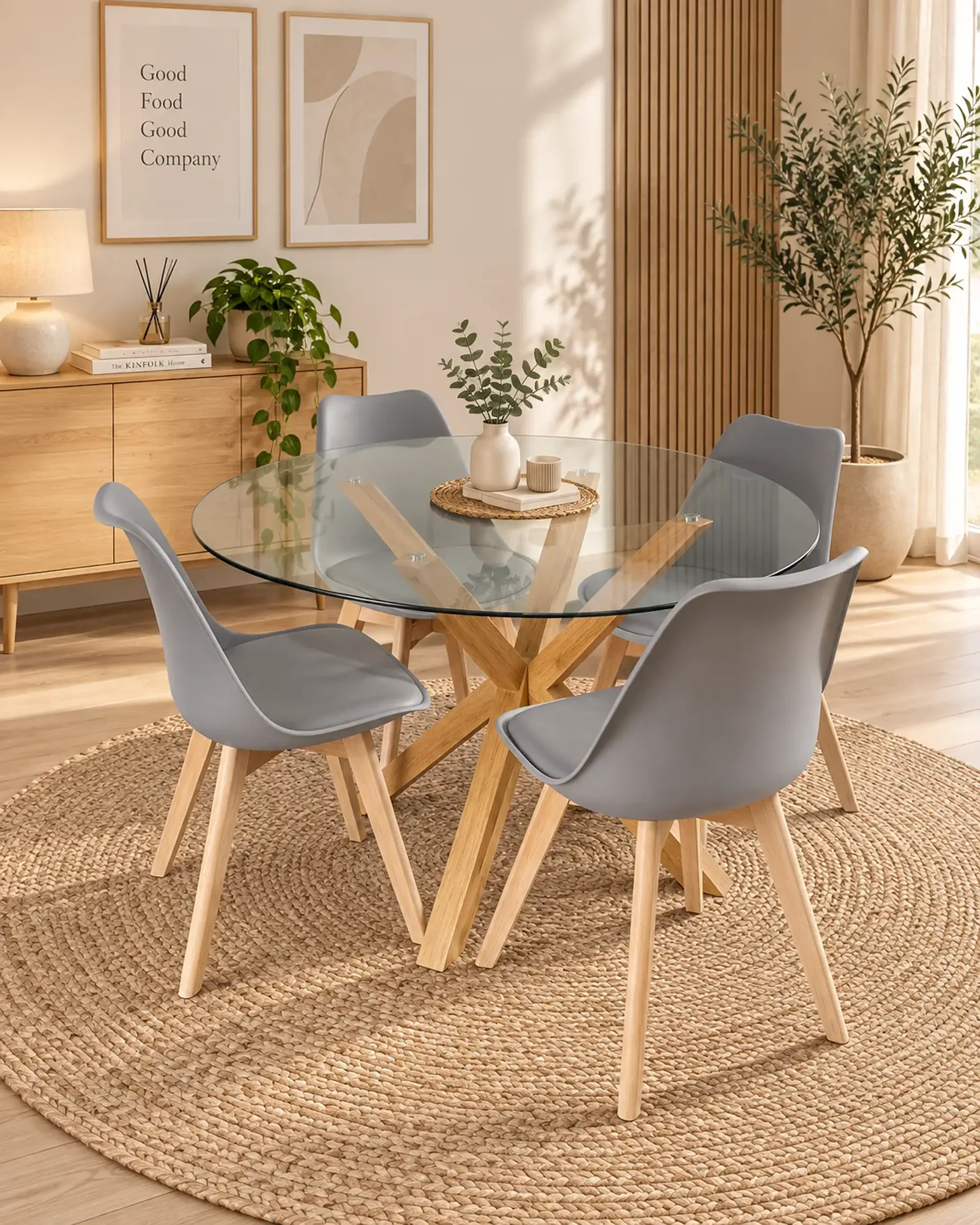 Comedor Redondo Madrid con Sillas Tulip 24