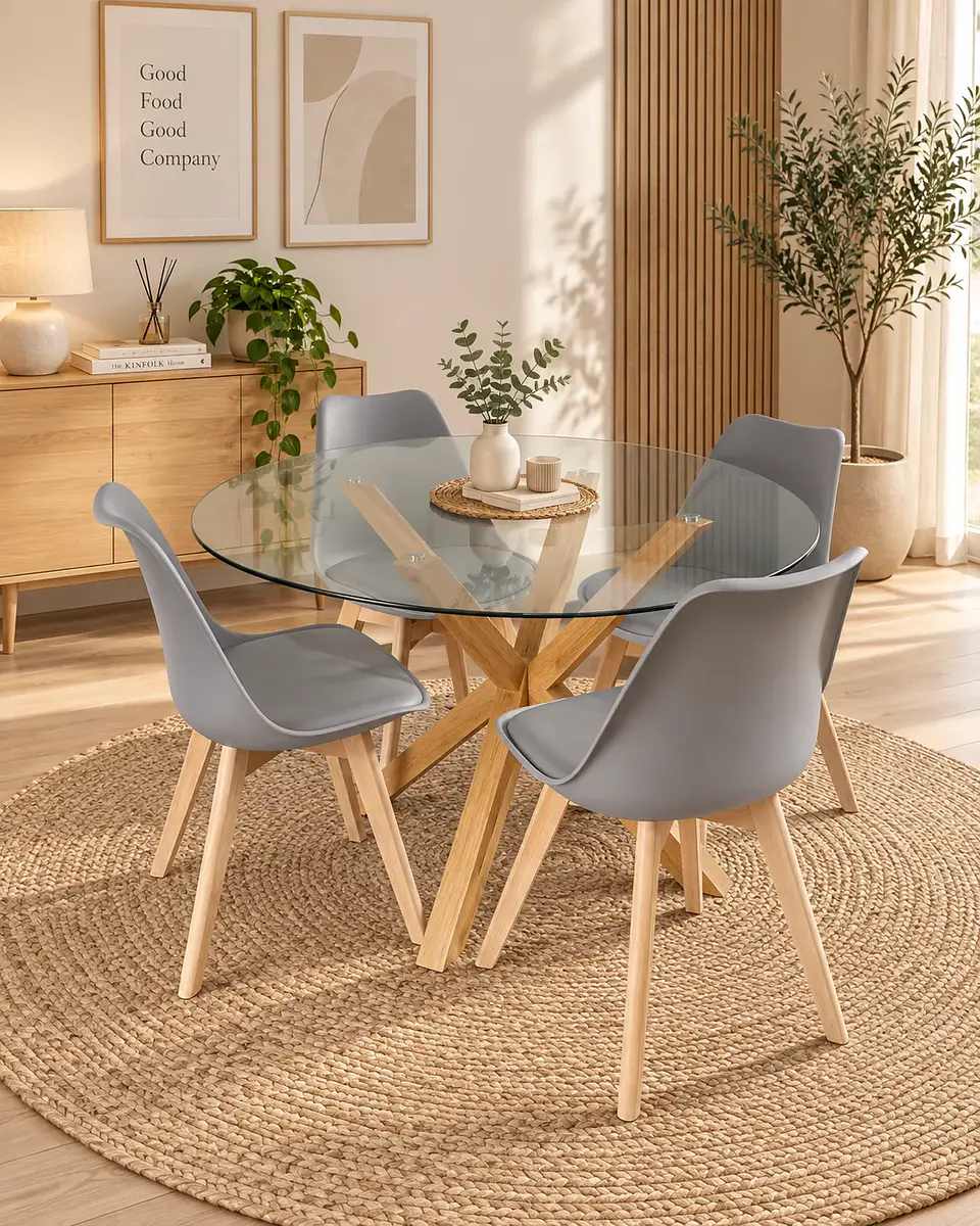 Comedor Redondo Madrid con Sillas Tulip 24