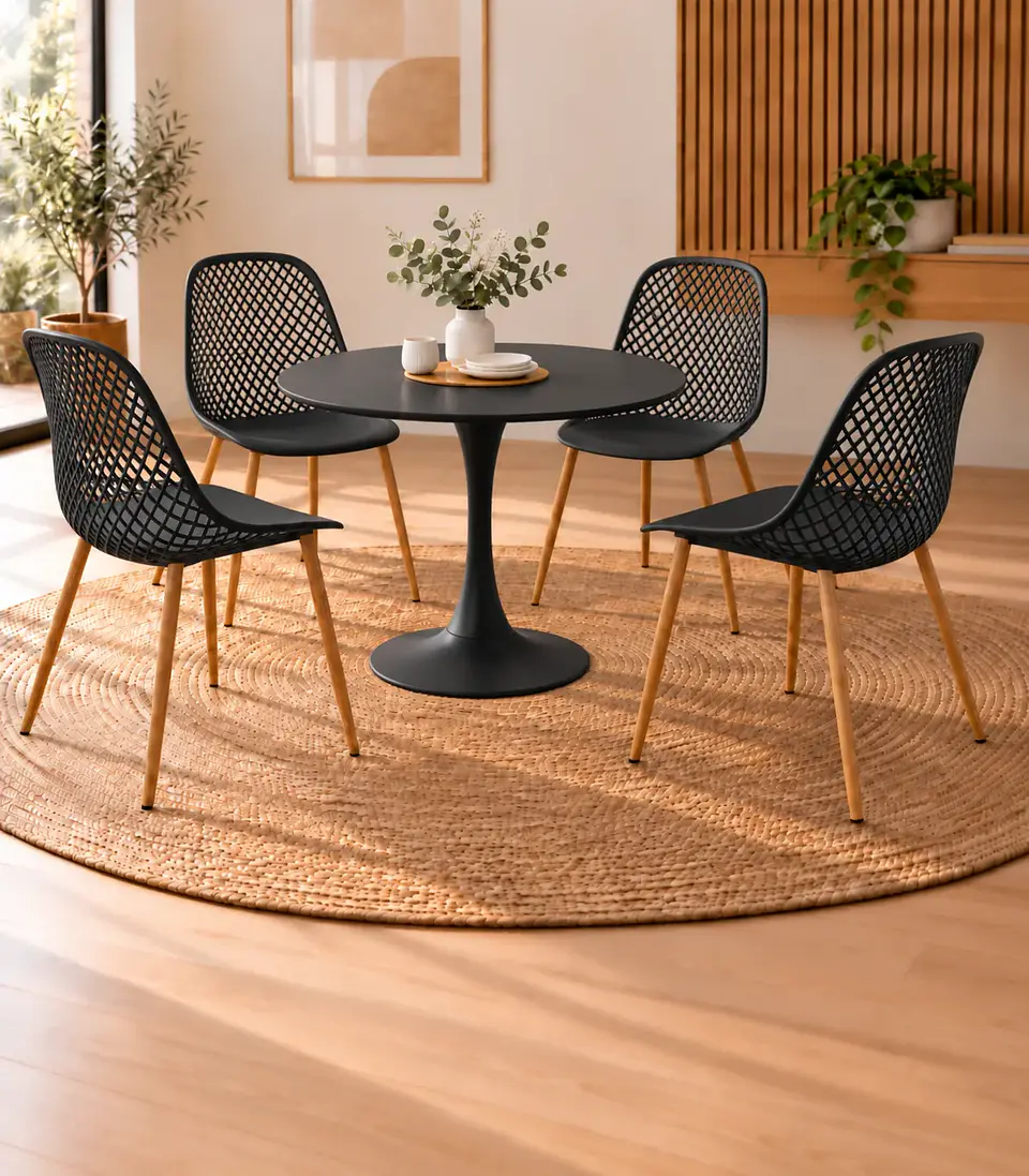 Comedor Redondo Tulip con Sillas Panal 2