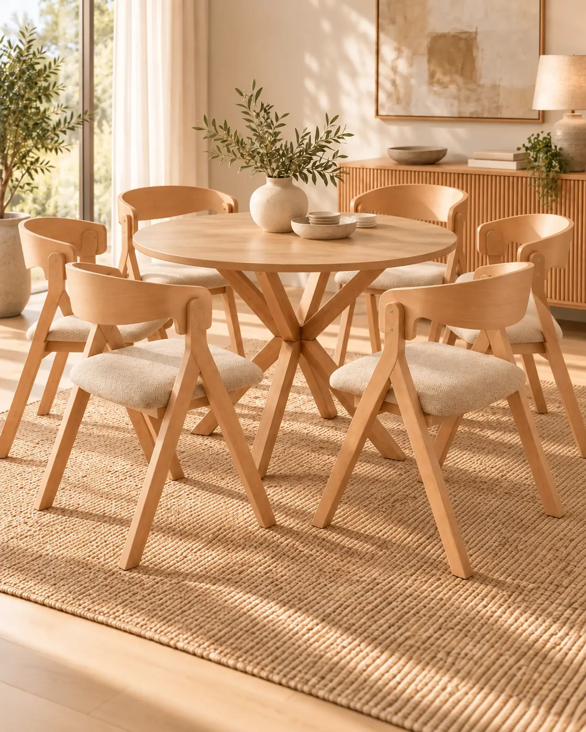 Comedor Redondo Madrid con Silla Margot 6