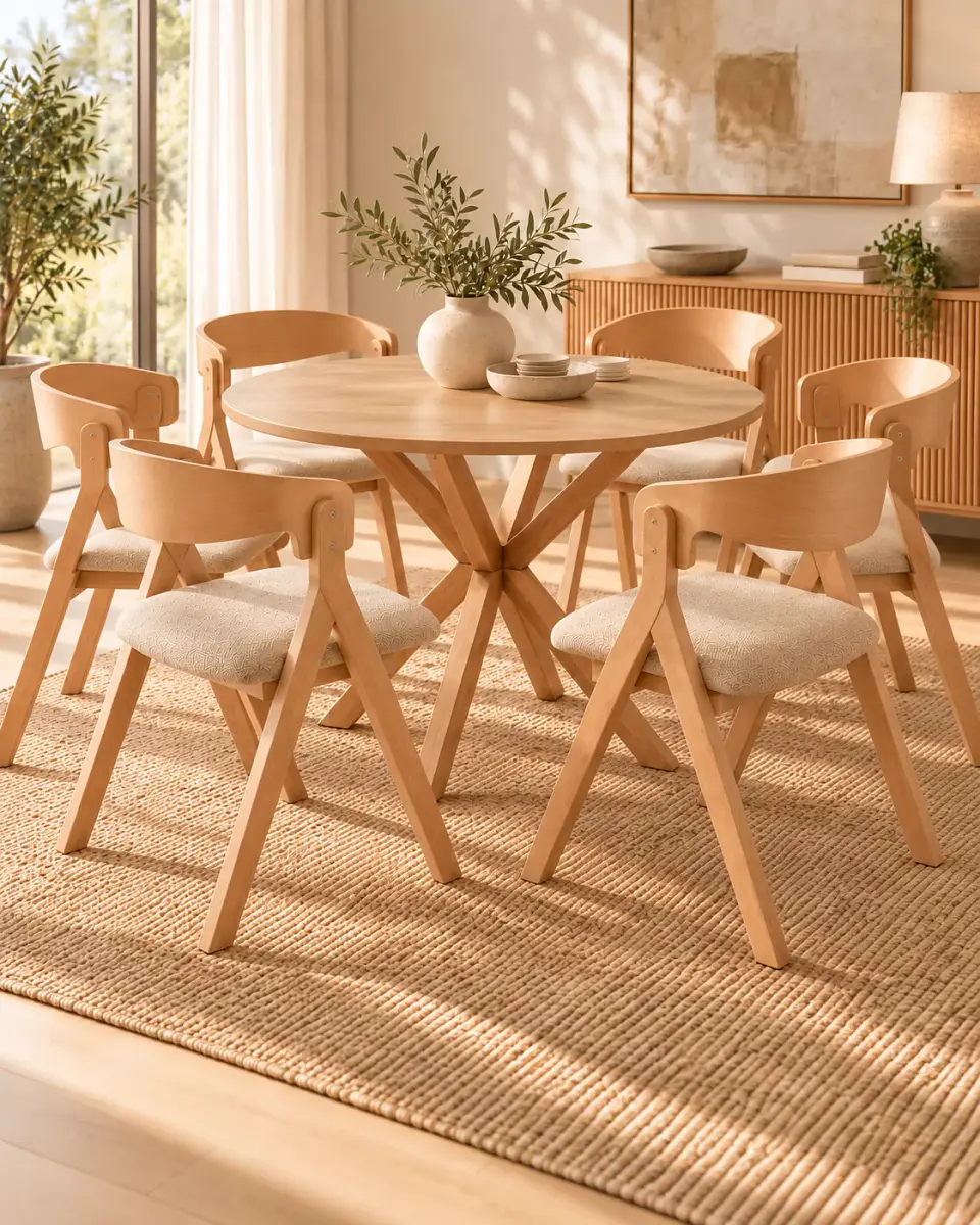 Comedor Redondo Madrid con Silla Margot 6