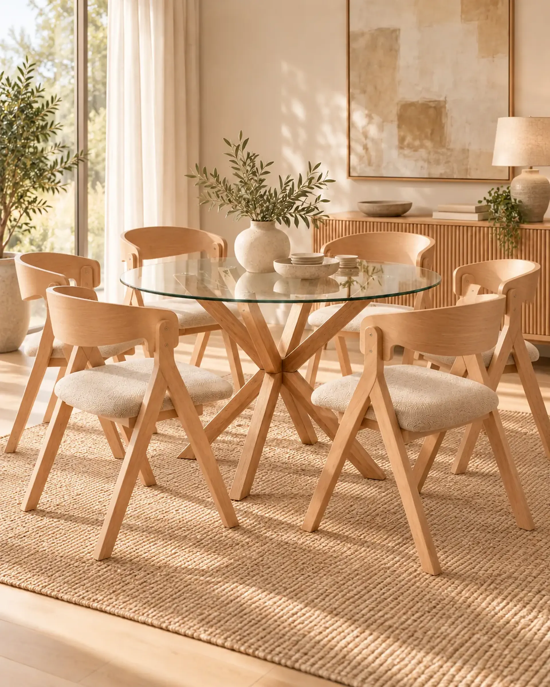 Comedor Redondo Madrid con Silla Margot 5