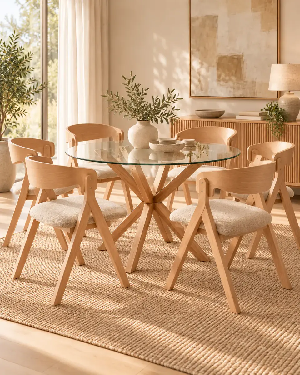 Comedor Redondo Madrid con Silla Margot 5