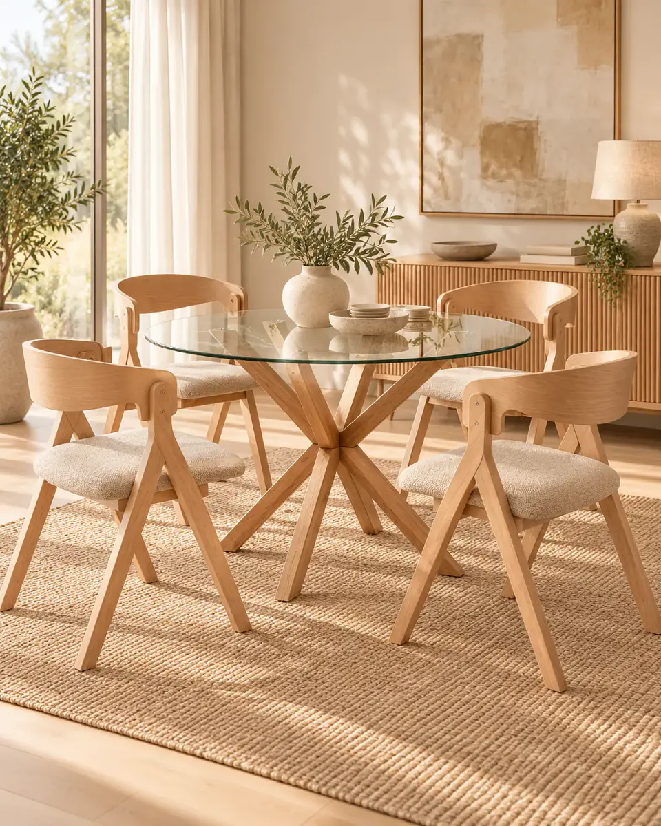 Comedor Redondo Madrid con Silla Margot 3