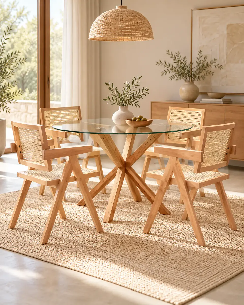 Comedor Redondo Madrid con Silla Chandigarh 3