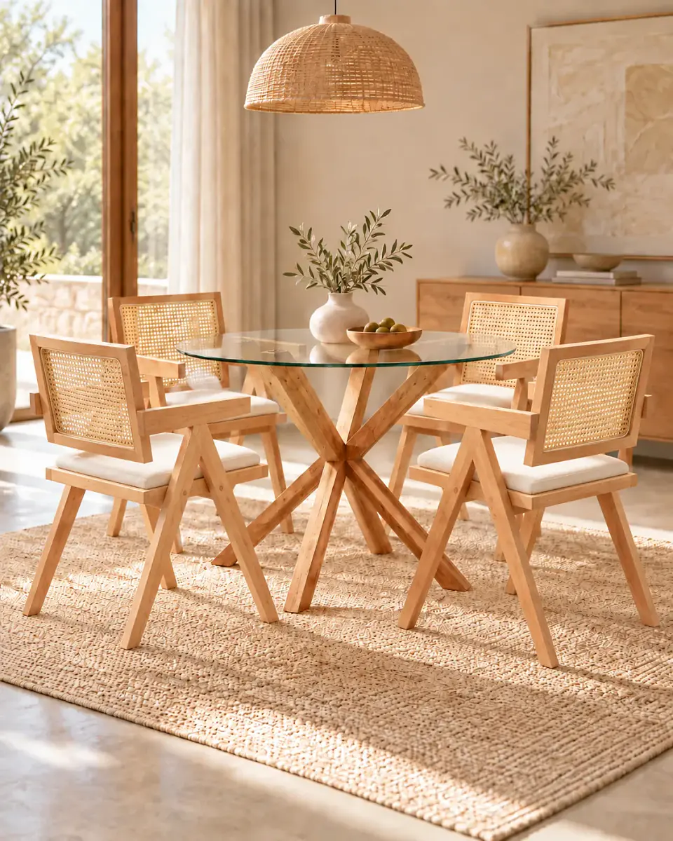 Comedor Redondo Madrid con Silla Chandigarh 16