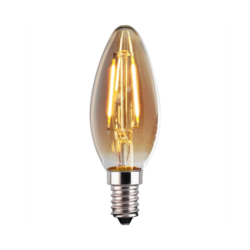 Ampolleta LED Filamento Vela 4W Luz Cálida E14