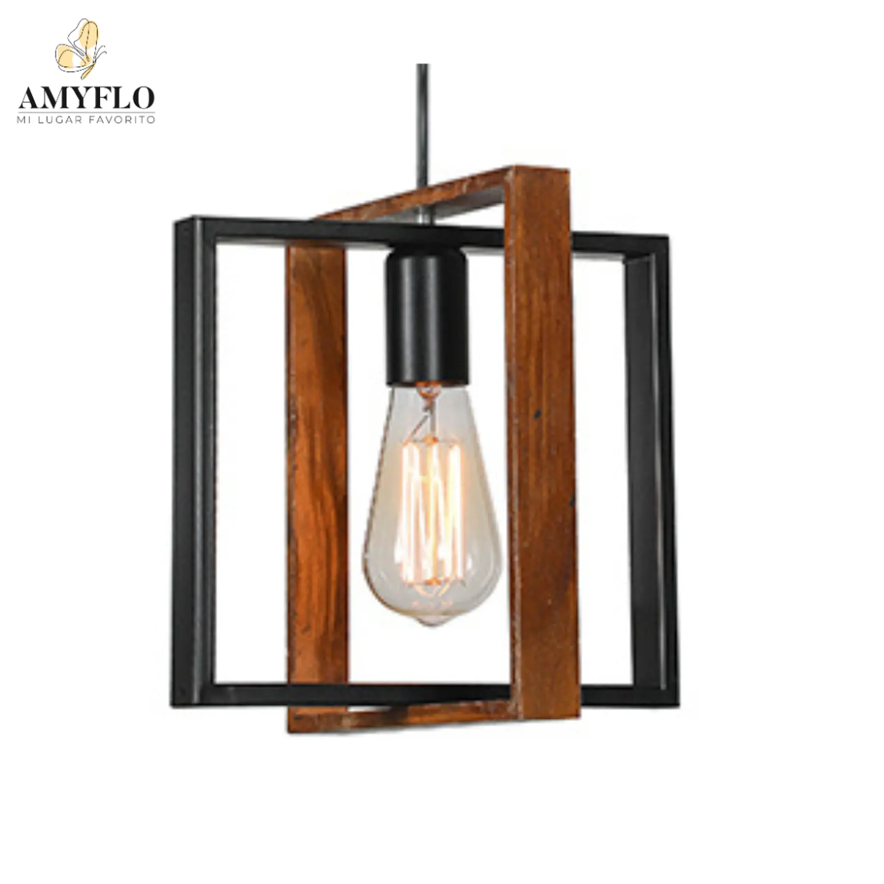 Lampara Colgante Cuadrada Industrial