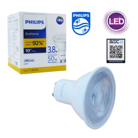 Ampolleta Led Philips GU10 3,8W Calida