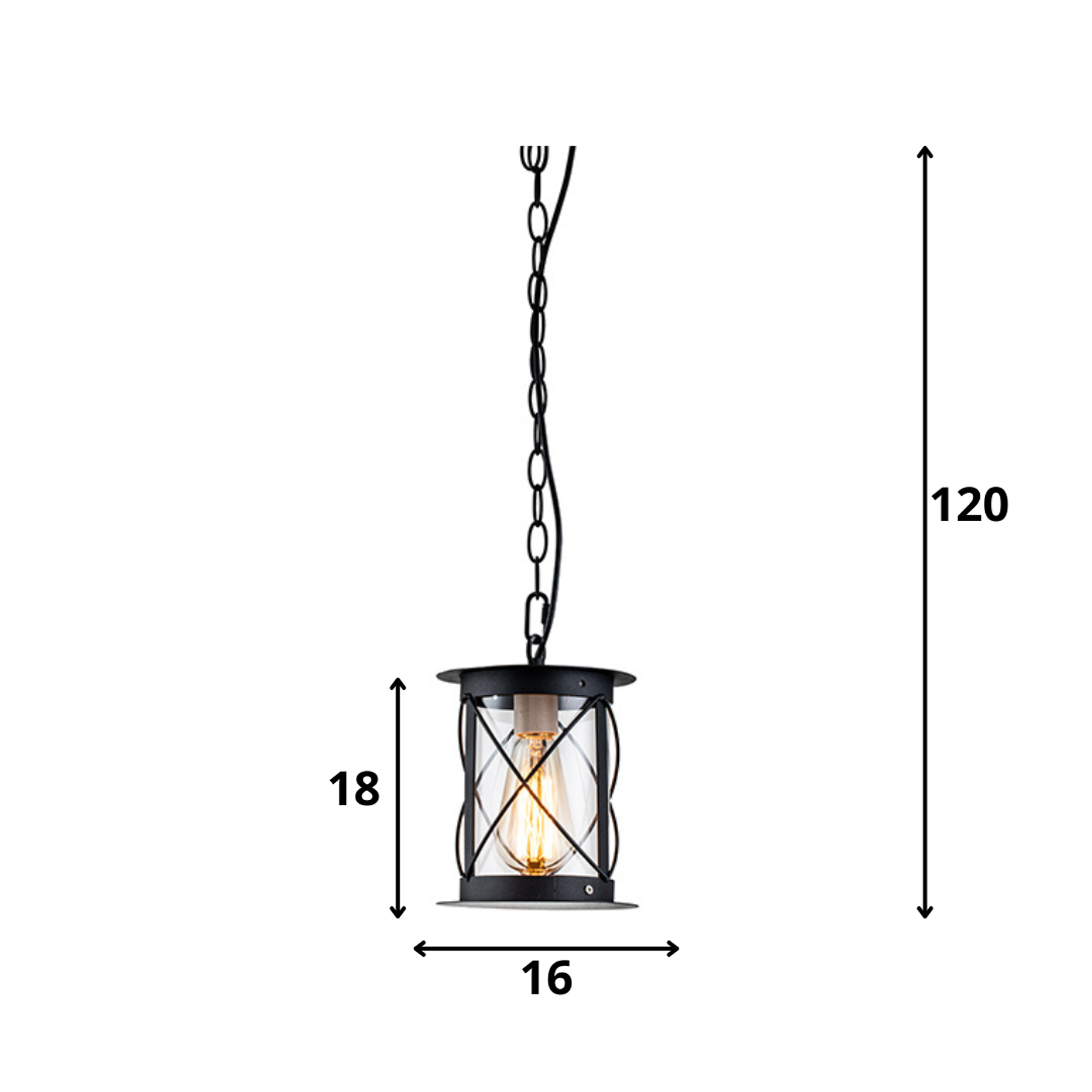 Farol Colgante Negro