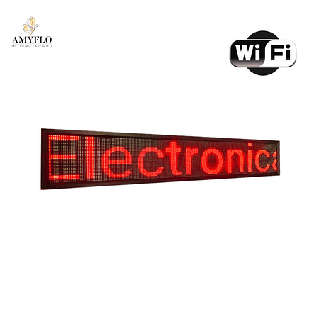 Letrero LED Rojo Wifi+USB, 1 Metro X 20Cm