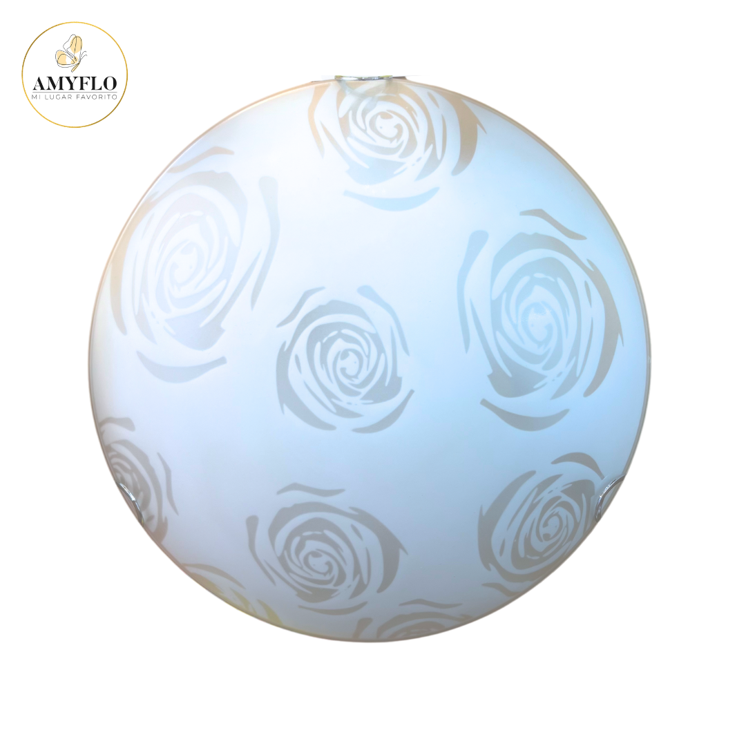 Plafón vidrio rosas 30cms