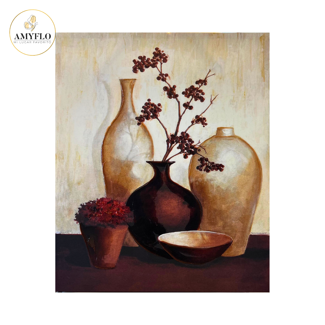 Cuadro jarrones 50x60 cms