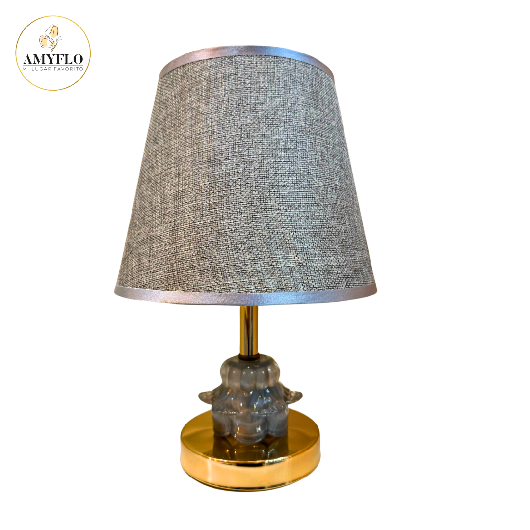 Lampara Velador Flor Gris