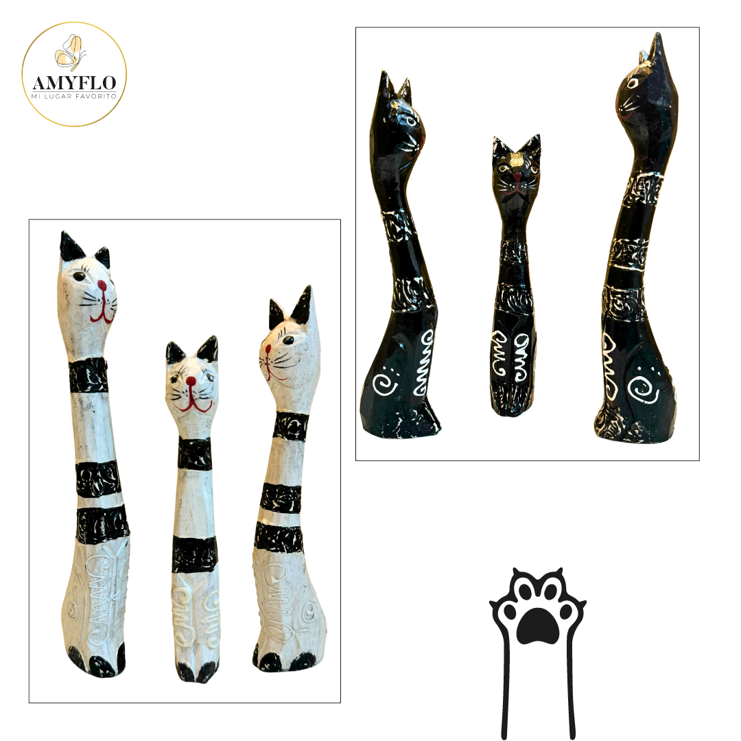 Set 3 Gatos cuello largo