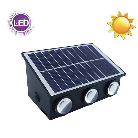 Aplique Solar 6 LED Para Pared