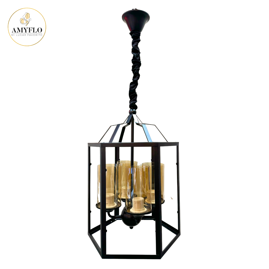 Lampara Hexagonal 4 Luces