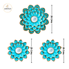 Set 3 Espejos Loto Turquesa Grande