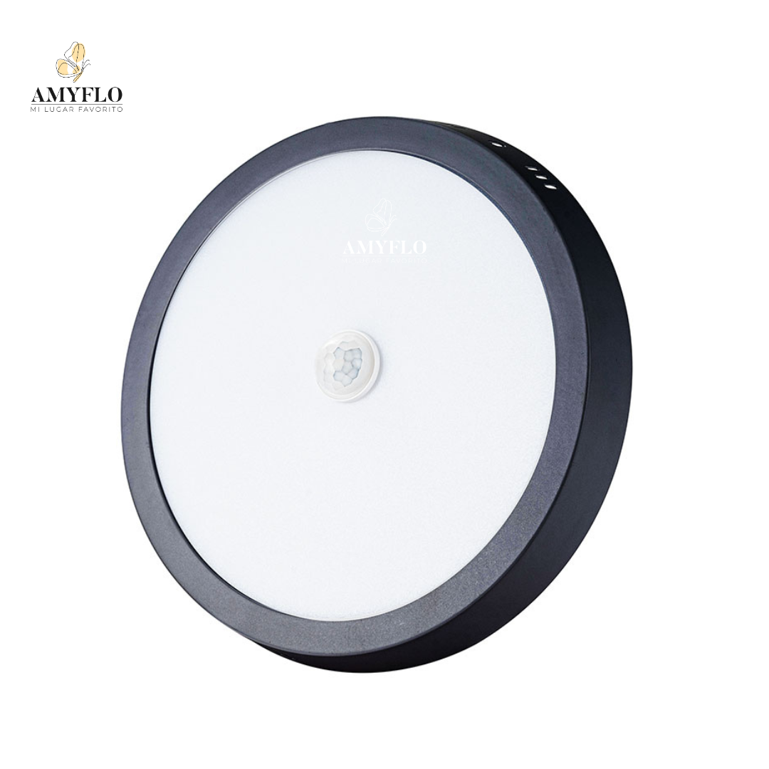 Panel Led Negro con Sensor Sobrepuesto 18W