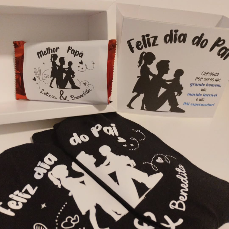 Caixa  Chocolate, Mini Bebida e Meias 2