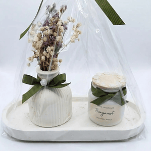 Conjunto Base grande, jarra e vela