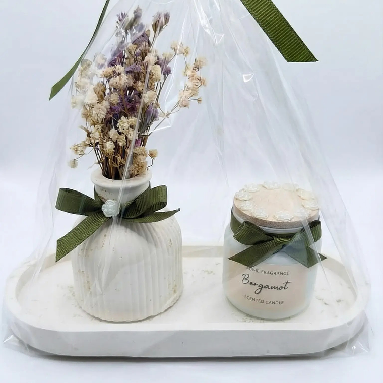 Conjunto Base grande, jarra e vela 1