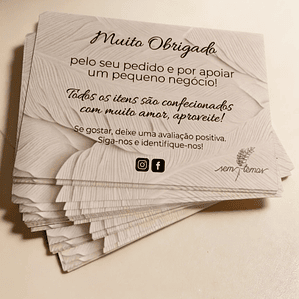 Cartões de Agradecimento 14x10cm