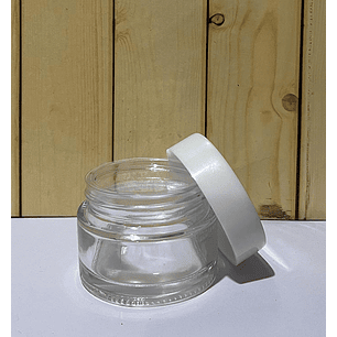 Envase crema vidrio 30 ml tapa blanca