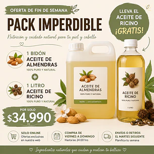 Oferta N°3 5Litros de Aceite de Almendras + 1 Litro de Aceite de Ricino