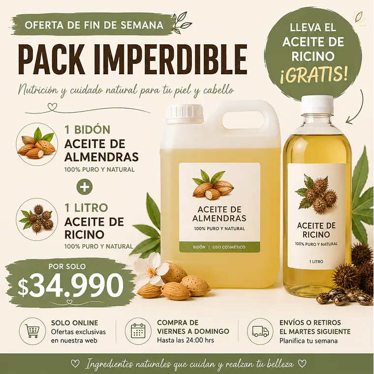 Oferta N°3 5Litros de Aceite de Almendras + 1 Litro de Aceite de Ricino 1