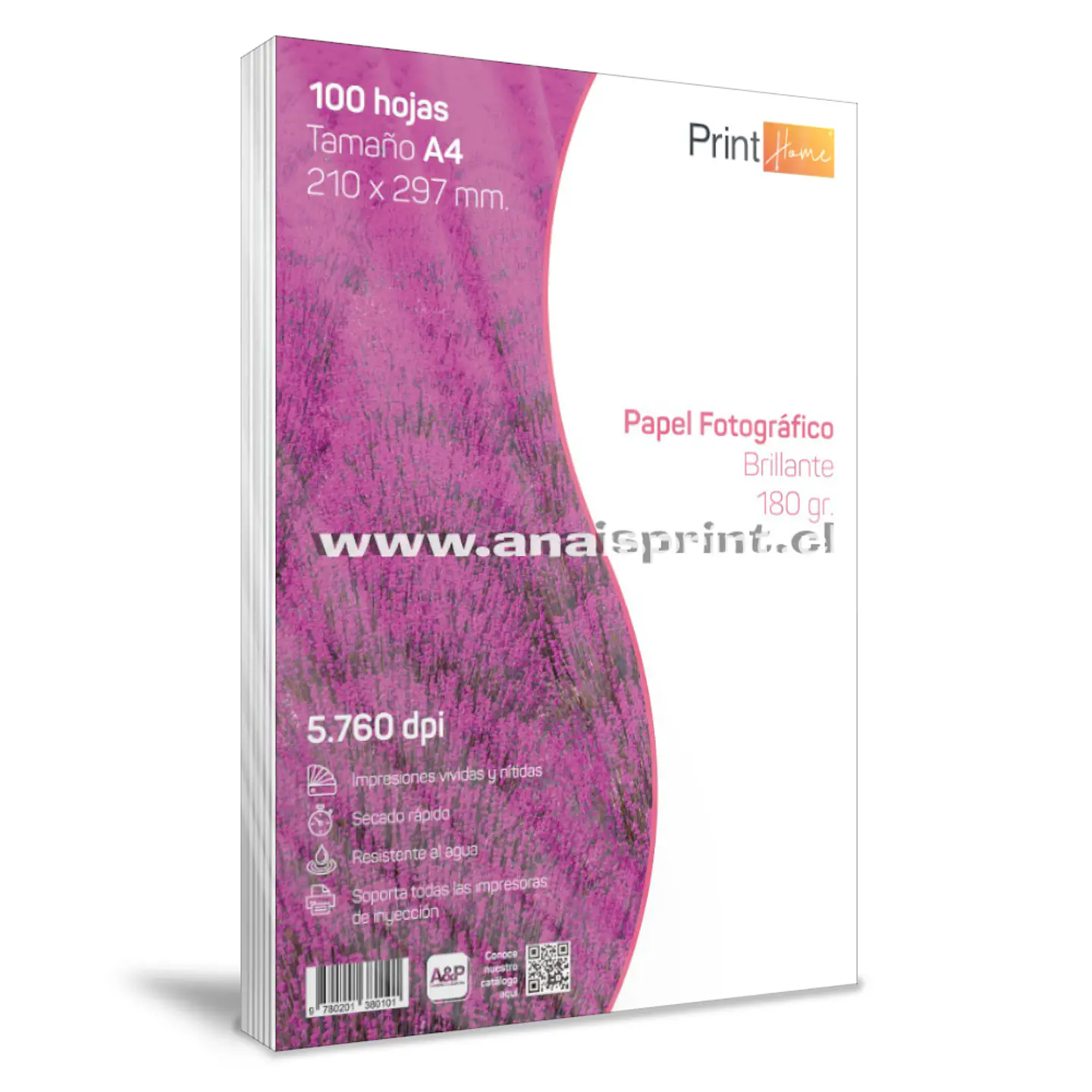 PAPEL FOTOGRÁFICO GLOSSY 180 GR / A4 / 100 HOJAS 1