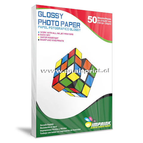 PAPEL FOTOGRÁFICO GLOSSY 200 GR / A4 / 50 HOJAS
