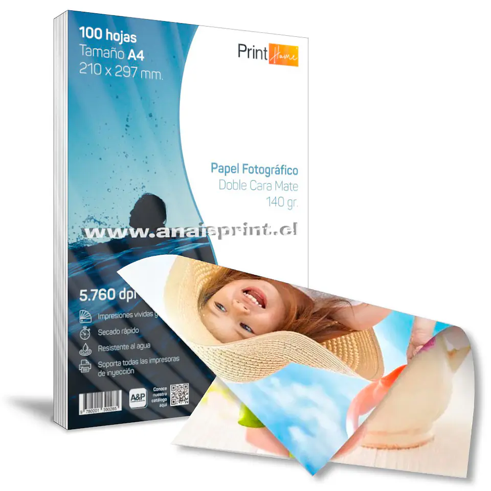 PAPEL FOTOGRÁFICO MATTE DOBLE FAZ 140 GR / A4 / 100 HOJAS 1