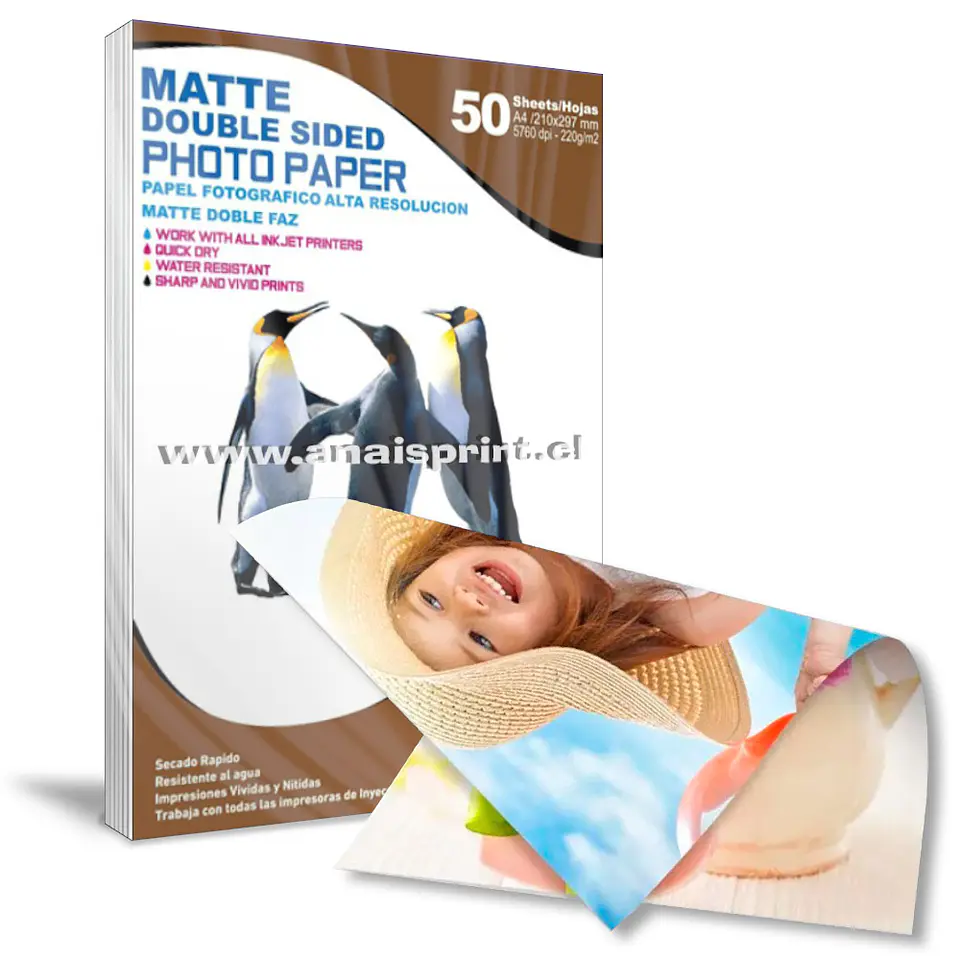 PAPEL FOTOGRÁFICO MATTE DOBLE FAZ 220 GR / A4 / 50 HOJAS 1