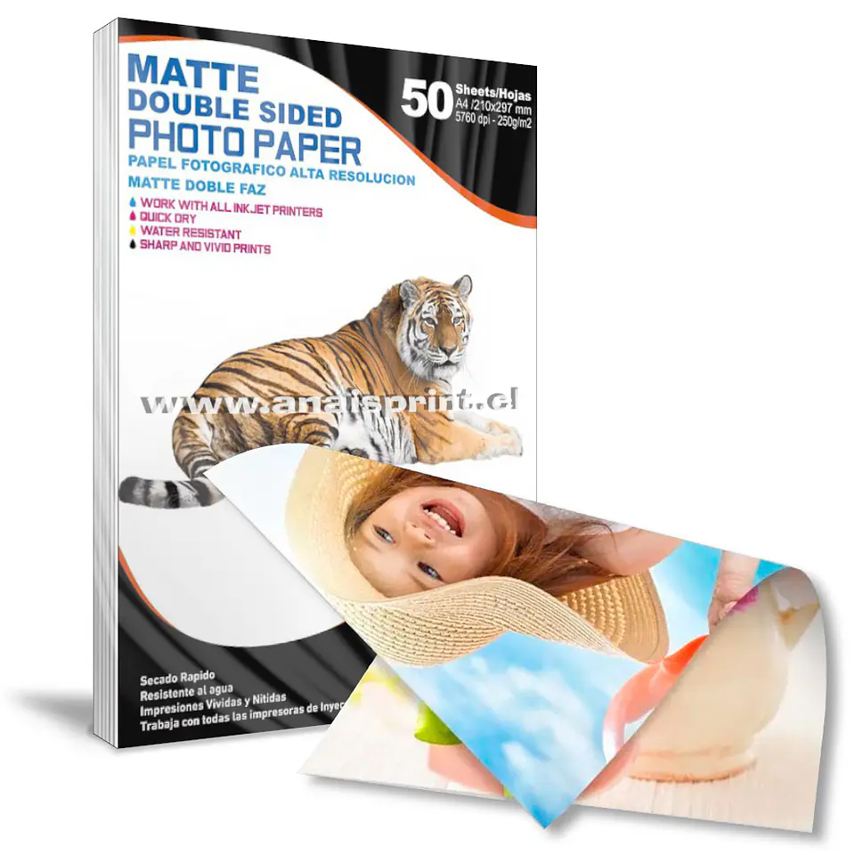 PAPEL FOTOGRÁFICO MATTE DOBLE FAZ 250 GR / A4 / 50 HOJAS 1