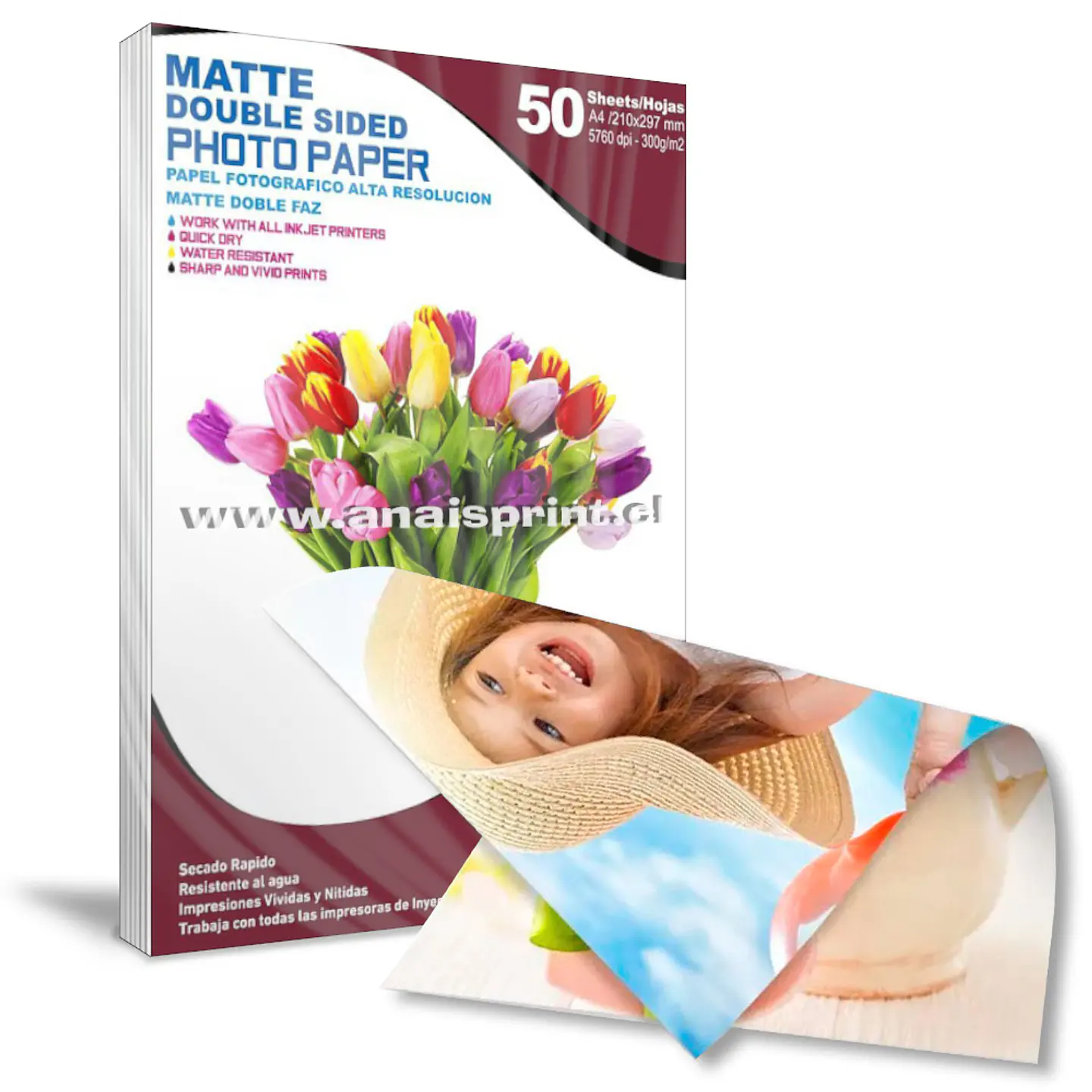 PAPEL FOTOGRÁFICO MATTE DOBLE FAZ 300 GR / A4 / 50 HOJAS 1