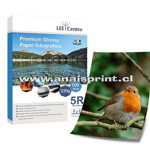 PAPEL FOTOGRÁFICO GLOSSY 230 GR / 13X18 CM / 100 HOJAS
