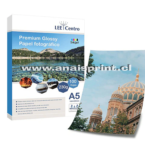 PAPEL FOTOGRÁFICO GLOSSY 230 GR / 15x21 CM / 100 HOJAS
