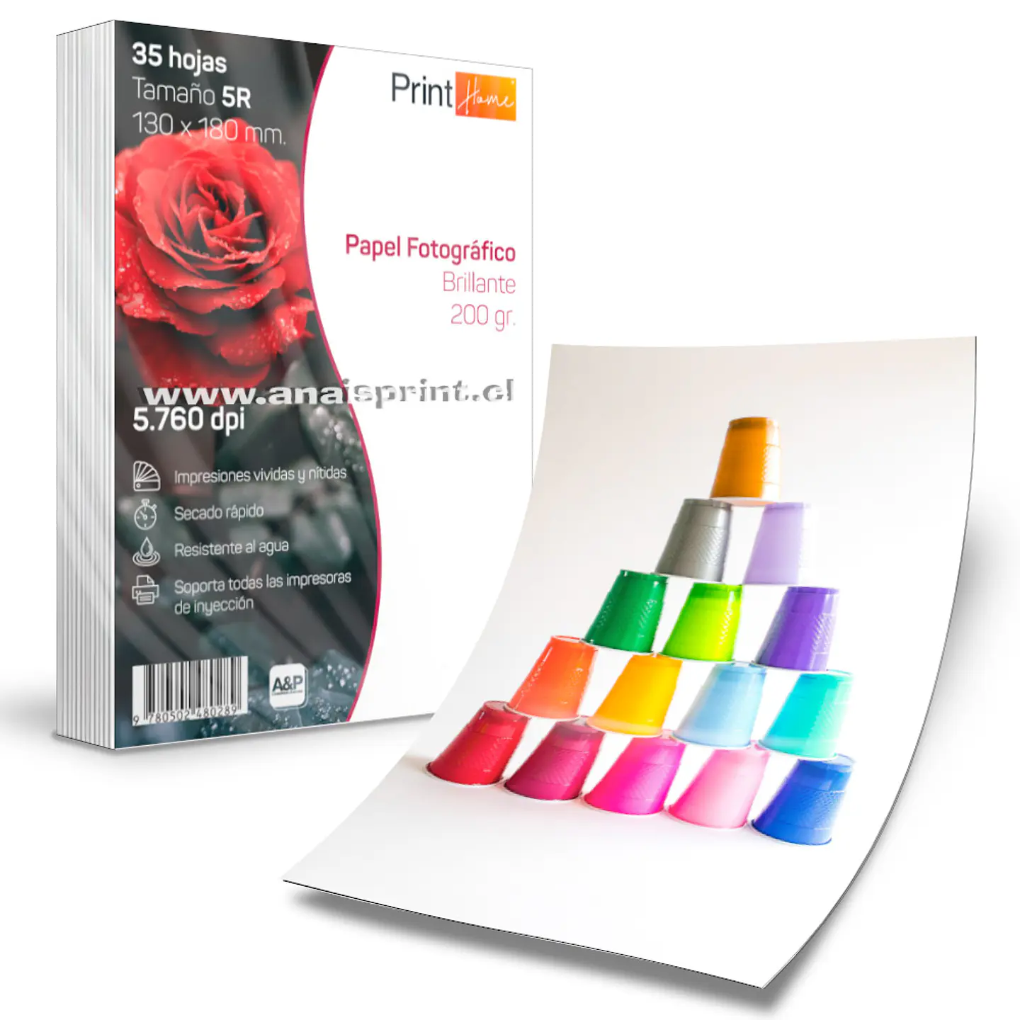 PAPEL FOTOGRÁFICO GLOSSY 200 GR / 13X18 CM / 35 HOJAS 1