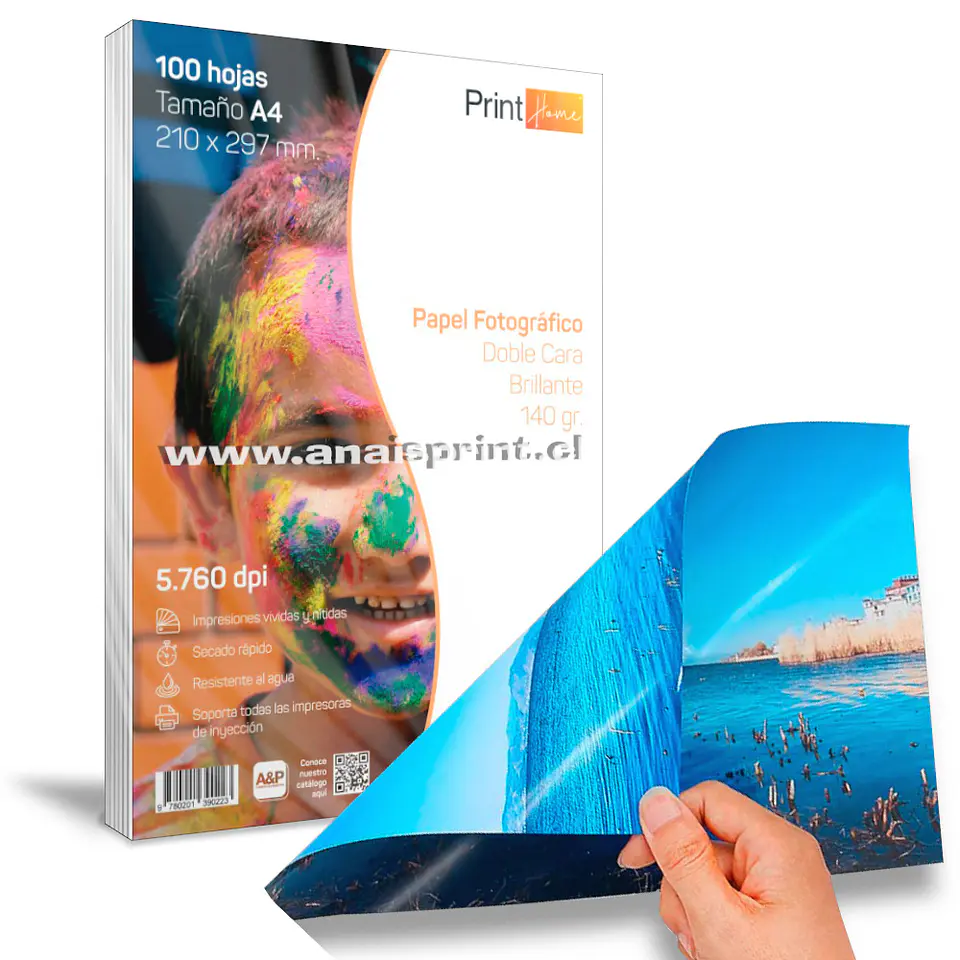 PAPEL FOTOGRÁFICO GLOSSY DOBLE FAZ 140 GR / A4 / 100 HOJAS 1
