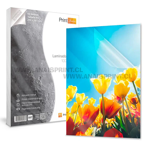 LAMINADO EN FRÍO TRANSPARENTE EFECTO GLOSSY A4 