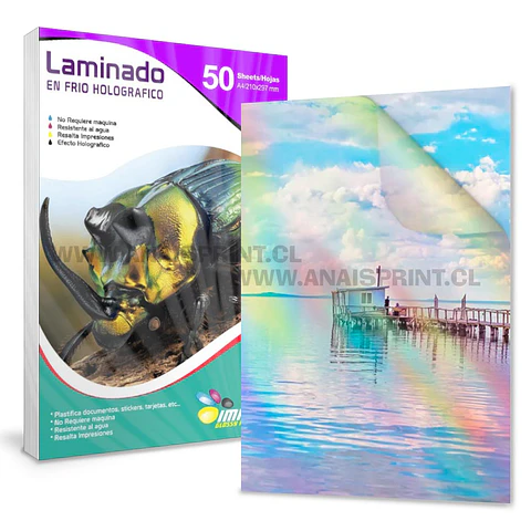 LAMINADO EN FRÍO TRANSPARENTE EFECTO TORNASOL A4 