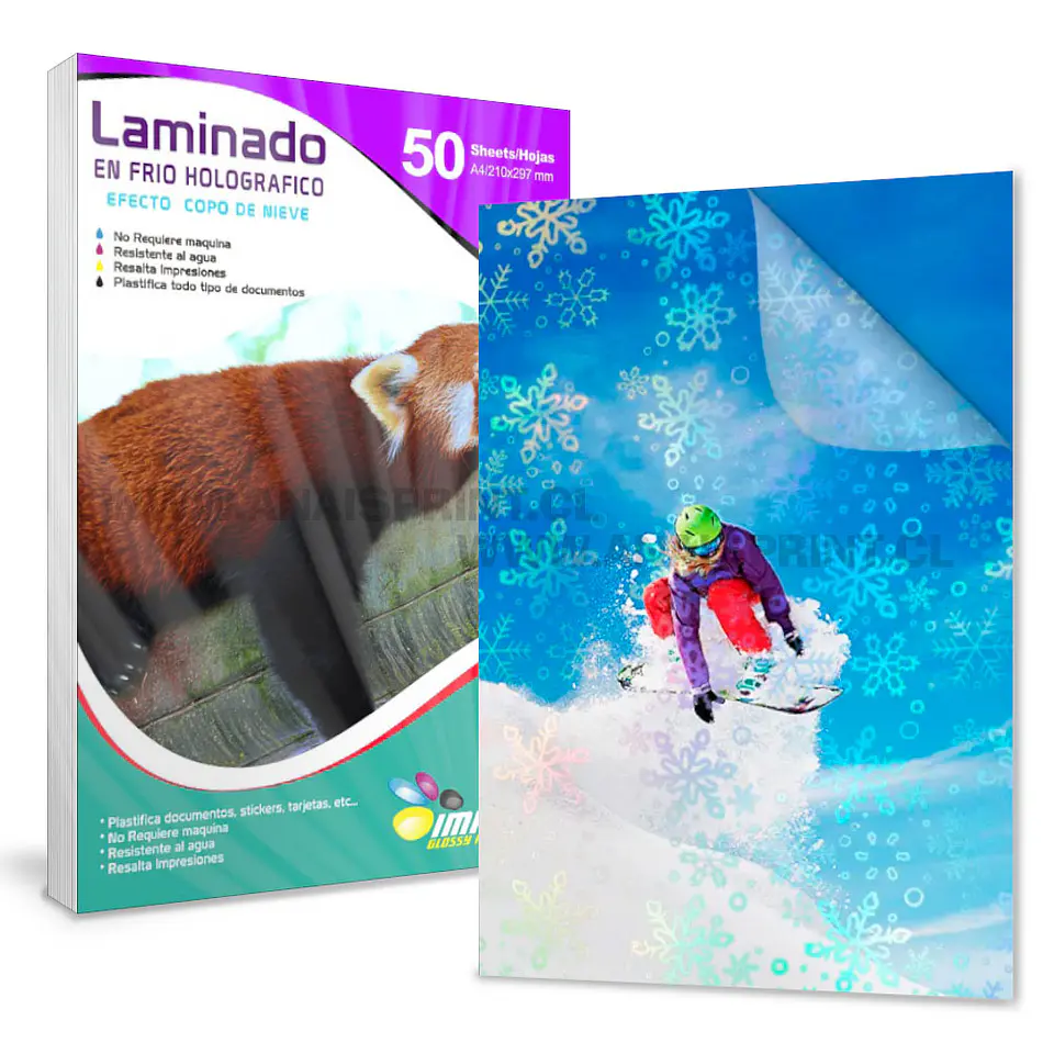 LAMINADO EN FRÍO TRANSPARENTE EFECTO NIEVE A4  1