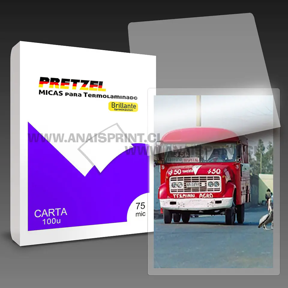 MICAS PARA TERMOLAMINADORA PLASTIFICADORA CARTA / 75 MIC. 1
