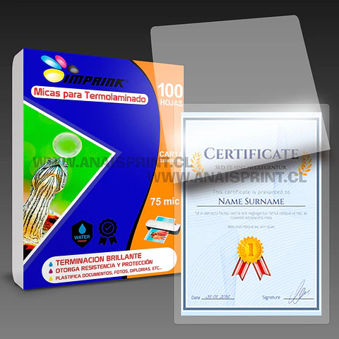 MICAS PARA TERMOLAMINADORA PLASTIFICADORA CARTA / 75 MIC