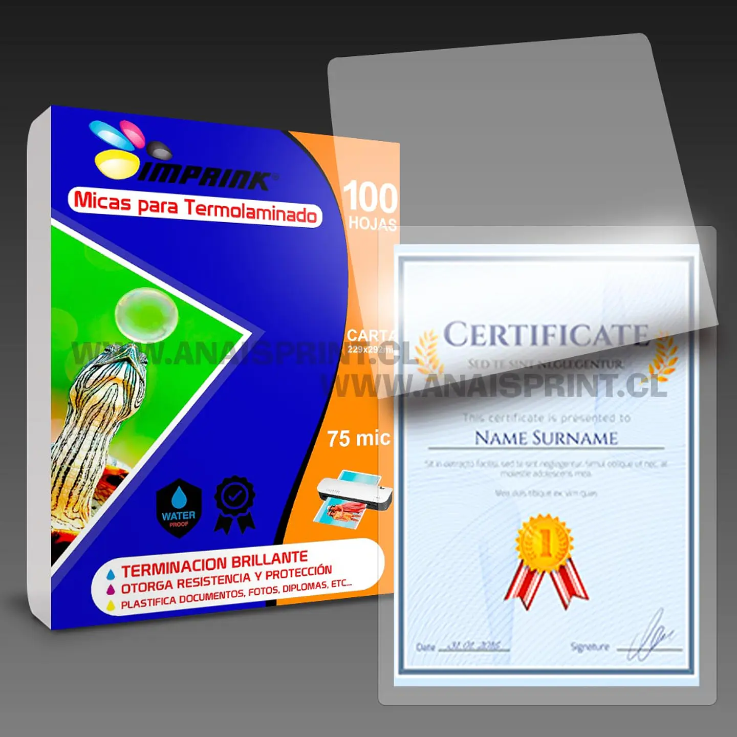 MICAS PARA TERMOLAMINADORA PLASTIFICADORA CARTA / 75 MIC 1