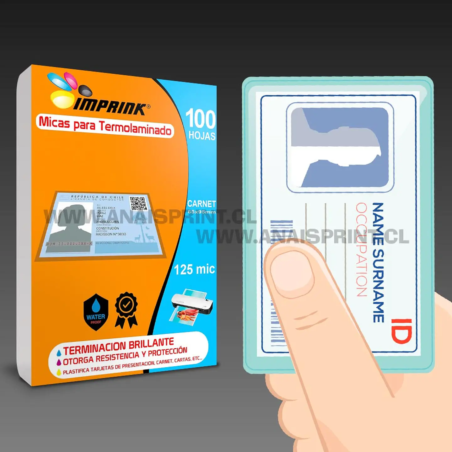 MICAS PARA TERMOLAMINADORA PLASTIFICADORA CARNET 125 MIC. 1