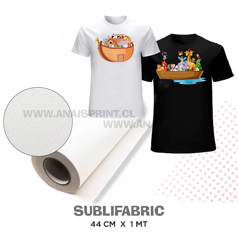 VINILO TEXTIL SUBLIMABLE SUBLIFABRIC (KOREANO) 44 cm x 1 mt