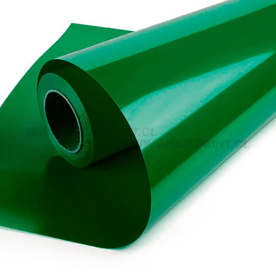 VINILO TEXTIL PU TERMOTRANSFERIBLE 50 CM X 1 MT VERDE OSCURO 1